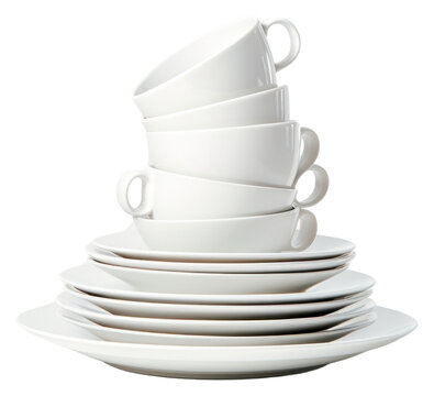 PNG Pile of White Dishware porcelain dishware saucer.