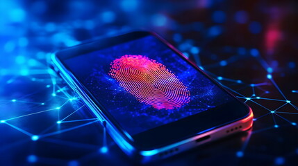 Smartphone Security Technology Biometric Fingerprint Recognition Digital Identity Protection
