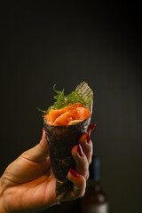 Sushi on Black Stone Table