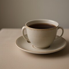 Fototapeta premium Simple Cup of Hot Tea on a White Background