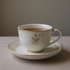 Fototapeta premium Simple Cup of Hot Tea on a White Background