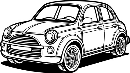 Cute modern car vector illustration