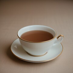 Fototapeta premium Simple Cup of Hot Tea on a White Background