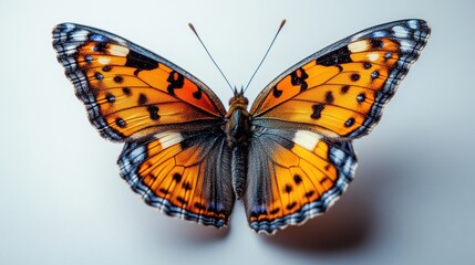 Naklejka premium Detailed butterfly on clean white backdrop