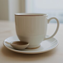 Fototapeta premium Simple Cup of Hot Tea on a White Background
