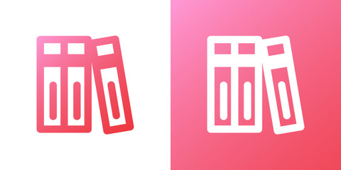 Minimal gradient books in a row icon. Back to school. Vector illustration, flat design