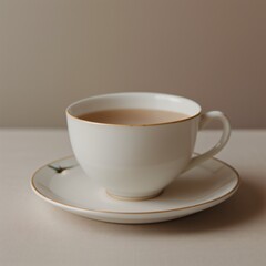 Simple Cup of Hot Tea on a White Background