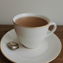 Fototapeta premium Simple Cup of Hot Tea on a White Background