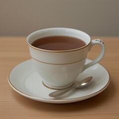 Fototapeta premium Simple Cup of Hot Tea on a White Background