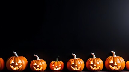 halloween trick treat corner border pails variety candy top view black banner background copy space