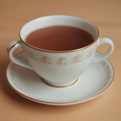 Fototapeta premium Simple Cup of Hot Tea on a White Background