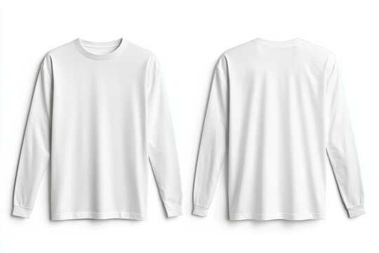 White Long Sleeve Tshirt Mockup Isolated created with Generative AI