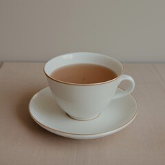 Obraz premium Simple Cup of Hot Tea on a White Background