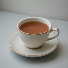 Fototapeta premium Simple Cup of Hot Tea on a White Background