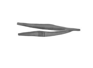 Hand-drawn watercolor illustration of a medical forcep isolated on a white background.