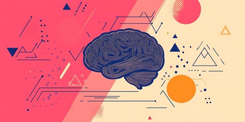 Human brain anatomy vector art illustration