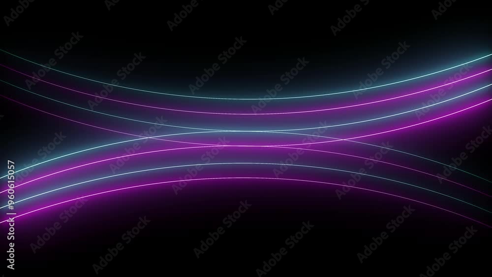 Aufkleber abstract colorful neon lines motion background in rainbow color seamless looping animation. cyan and