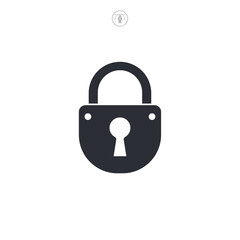 Secure Lock, Security system icon symbol vector illustration isolated on white background
