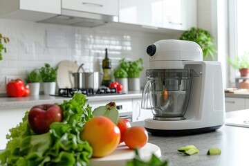 Juicer for fruits and vegetables in modern kitchen