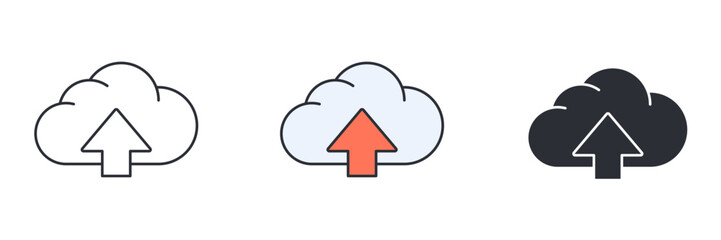 Cloud Upload icon symbol vector illustration isolated on white background