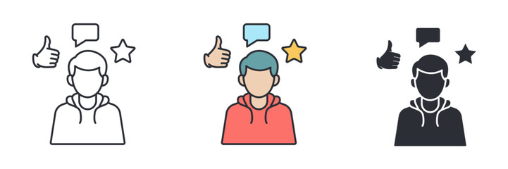 People Feedback icon symbol vector illustration isolated on white background