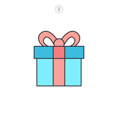 Gift Box icon symbol vector illustration isolated on white background