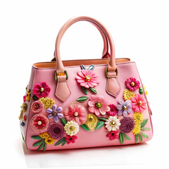 beautiful elegance and luxury fashion pink women handbag