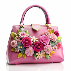 beautiful elegance and luxury fashion pink women handbag