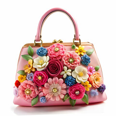 beautiful elegance and luxury fashion pink women handbag
