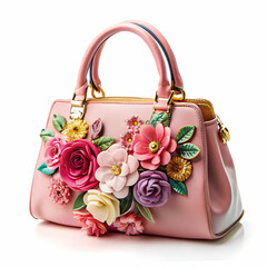 beautiful elegance and luxury fashion pink women handbag