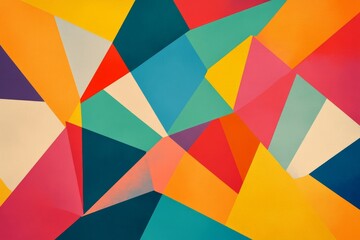 Obraz premium A modern design with bold, overlapping triangles in vibrant colors