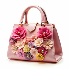 beautiful elegance and luxury fashion pink women handbag
