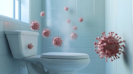 Pathogen growth around bathroom vents,germs, bathroom,showing air circulation issues