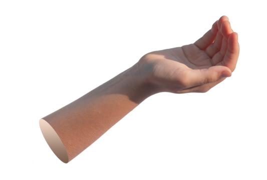 Taking, hand gesture, sign isolated on white background..