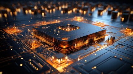 Closeup of a Microchip