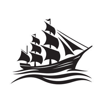 recommend clip art: Whaling Ship Silhouette Vector Illustration – High-Quality Graphics for Commercial Use
