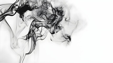 Smoke rings creating abstract patterns, organic shapes, mysterious and captivating.