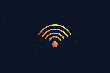 A clean and simple Wi-Fi symbol representing wireless internet connectivity.