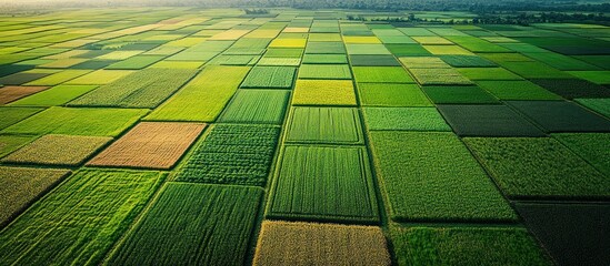 Aerial View of Green Farmland