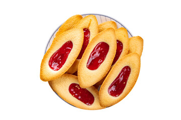Christmas cookies strawberry jam sweet cookies baked goods Christmas background New Year's holiday...
