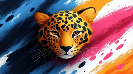 Colorful animal print pattern on white background