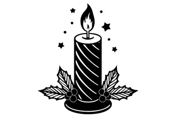 candle silhouettes for religion commemorative and party.Christmas candles silhouette vector illustration.