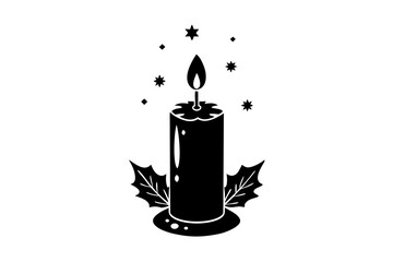 candle silhouettes for religion commemorative and party.Christmas candles silhouette vector illustration.