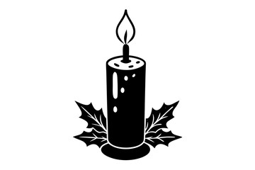 candle silhouettes for religion commemorative and party.Christmas candles silhouette vector illustration.