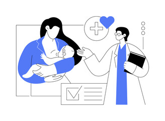Breastfeeding consultant isolated cartoon vector illustrations.