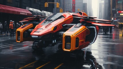 Fototapeta premium Innovative concepts for futuristic vehicles cars, drones, and public transport for tomorrow