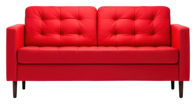 PNG Modern red sofa on white