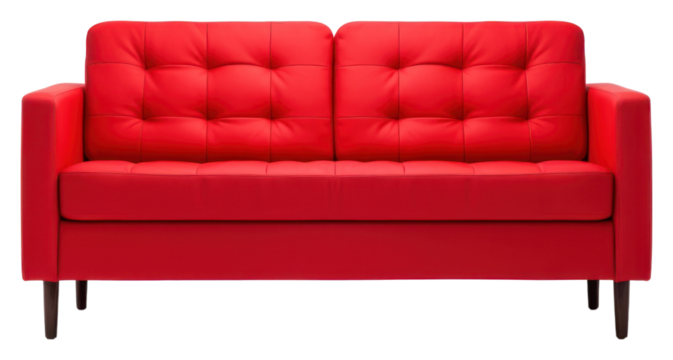 PNG Modern red sofa on white