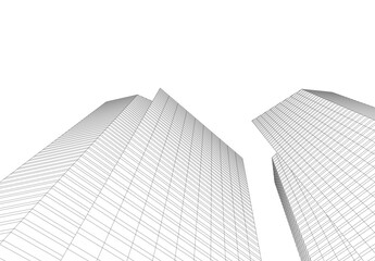 Fototapeta premium abstract city buildings vector drawing