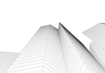 abstract city buildings vector drawing